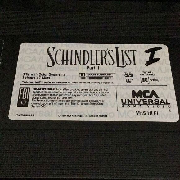 Schindler’s list Two VHS tapes in original pack  - Picture 5 of 6
